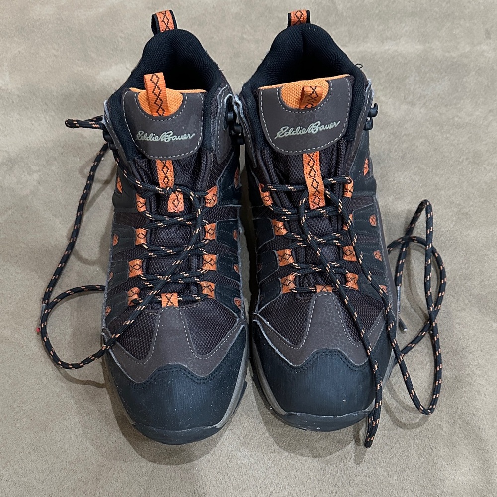 Eddie Bauer Men's Black and Orange Hiking Shoes